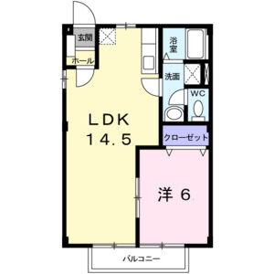 1LDK 間取り図