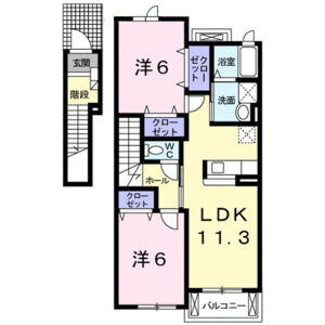 2LDK 間取り図