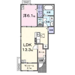 1LDK 間取り図