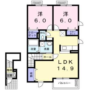 2LDK 間取り図