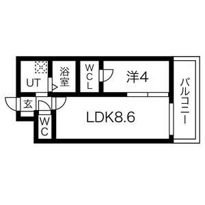 1LDK 間取り図