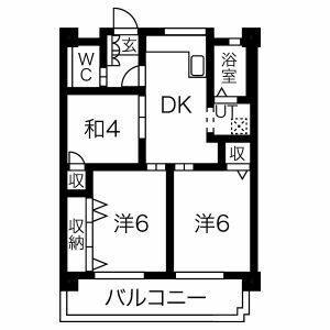 2DK 間取り図