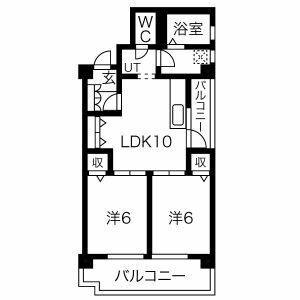 2LDK 間取り図