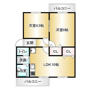 2LDK 間取り図