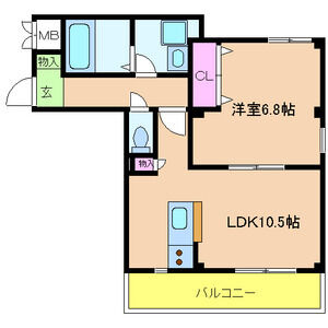 1LDK 間取り図