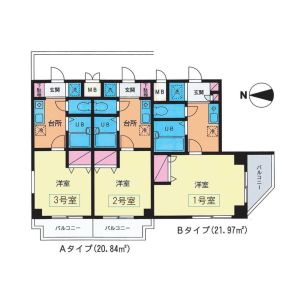 1K 間取り図