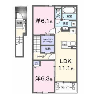 2LDK 間取り図