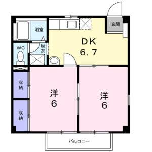 2DK 間取り図