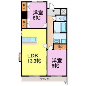 2LDK 間取り図
