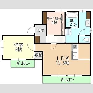 1LDK 間取り図