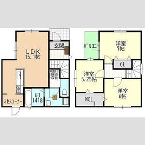 3LDK 間取り図