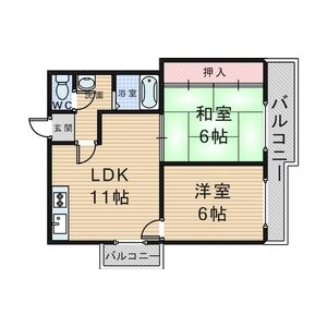 2LDK 間取り図