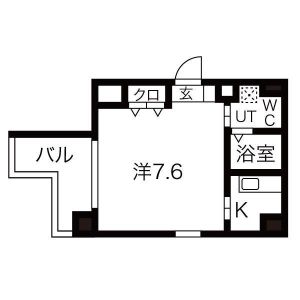 1K 間取り図