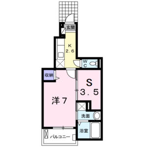 1K 間取り図