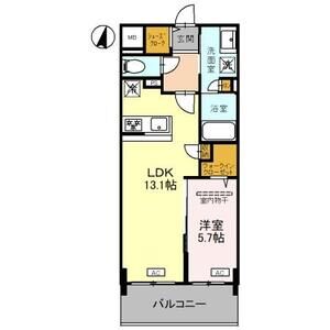 1LDK 間取り図