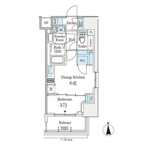 1DK 間取り図