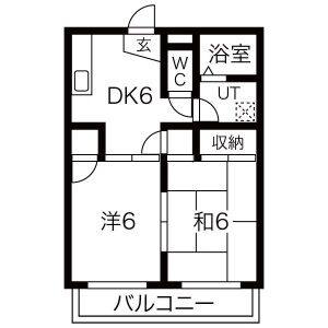 2DK 間取り図