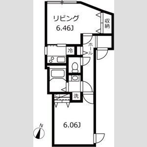 1DK 間取り図