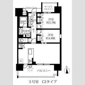2LDK 間取り図