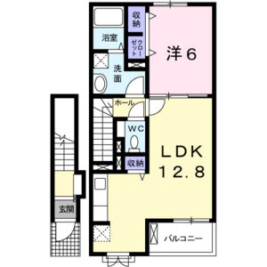 1LDK 間取り図