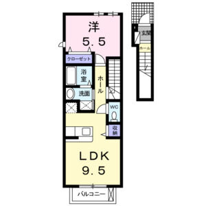 1LDK 間取り図