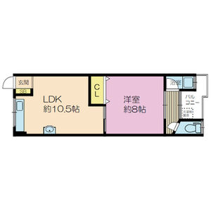 1LDK 間取り図
