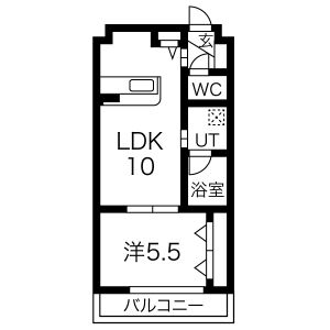 1LDK 間取り図