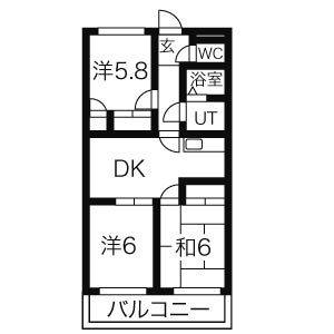 3DK 間取り図