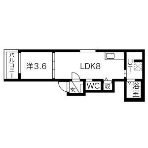 1LDK 間取り図
