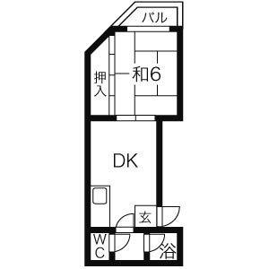 1DK 間取り図