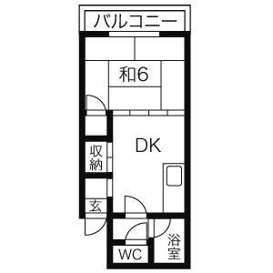 1DK 間取り図