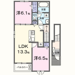 2LDK 間取り図
