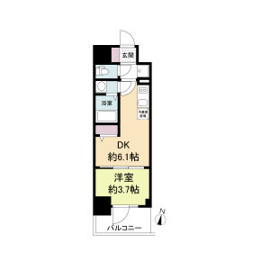 1DK 間取り図
