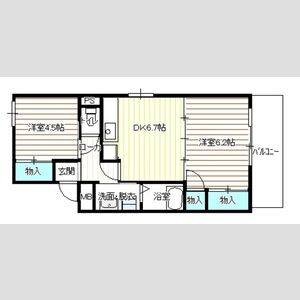 2DK 間取り図