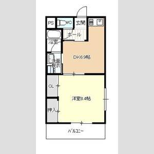 1DK 間取り図