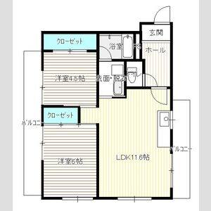 2LDK 間取り図