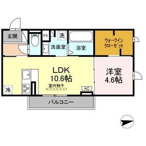 1LDK 間取り図
