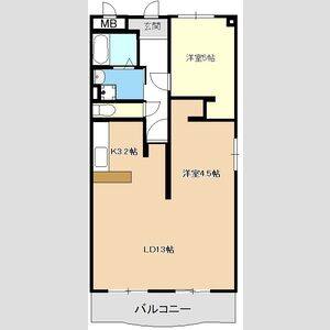 2LDK 間取り図