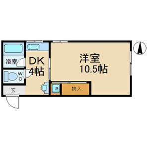 1DK 間取り図