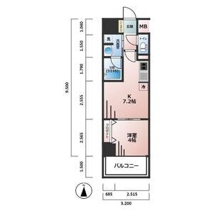 1K 間取り図