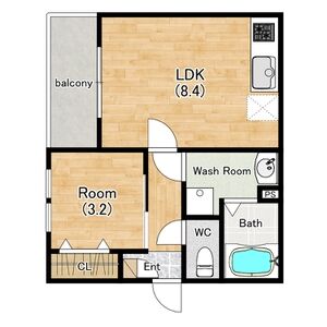 1LDK 間取り図