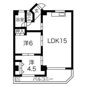2LDK 間取り図