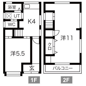 2DK 間取り図