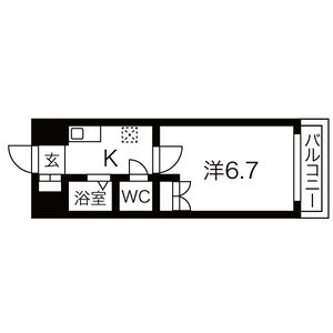 1K 間取り図