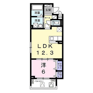 1LDK 間取り図