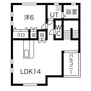 1LDK 間取り図