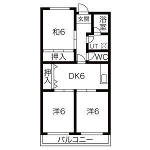 3DK 間取り図
