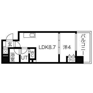 1LDK 間取り図