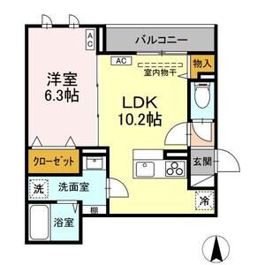 1LDK 間取り図