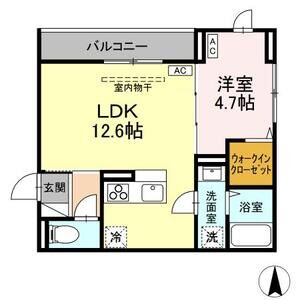 1LDK 間取り図